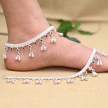 Buy Silver Anklets for Women | Silver Payal Design Online – Khushbu ...