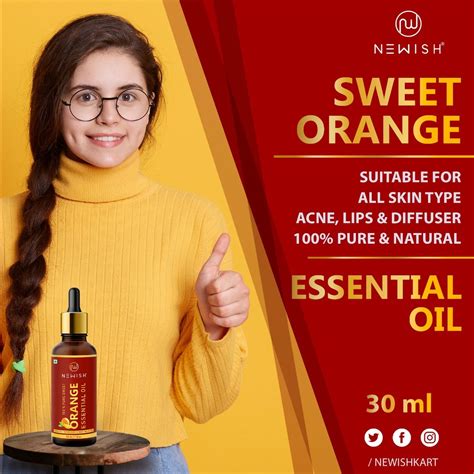 Newish Sweet Orange 100% Pure Essential Oil, 30 ml Price, Uses, Side ...