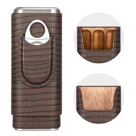 Buy COOL KNIGHTTravel Cigar Humidor Cigar Case Leather Cedar Wood ...