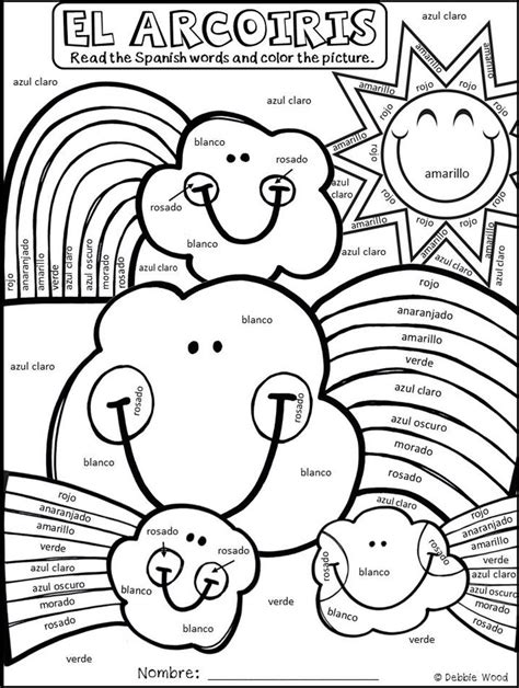 Image result for Spanish Color Words Worksheet