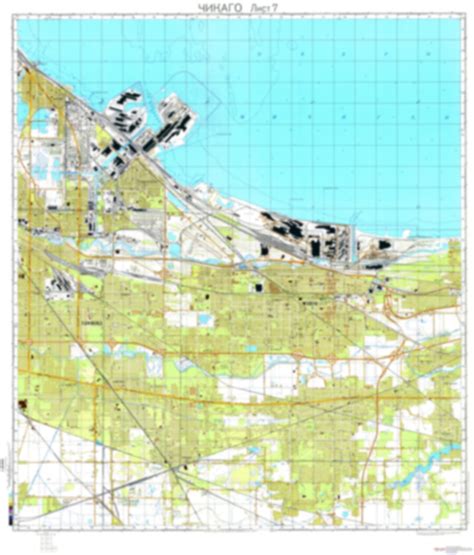 Chicago, IL 7 (USA) - Soviet Military City Plans – Longitude Maps