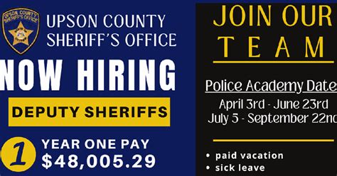Upson County Sheriff's Office is Hiring | Meetings & Events ...