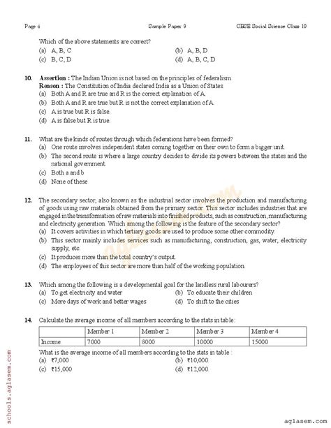 Image result for Social Science Pre Term 2 Sample Paper Class 10