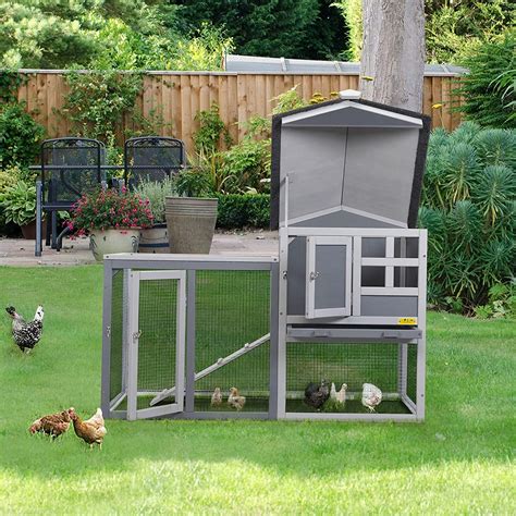 Buy COZIWOW Indoor/Outdoor Rabbit Hutch with Openable Roof, Wood Bunny ...