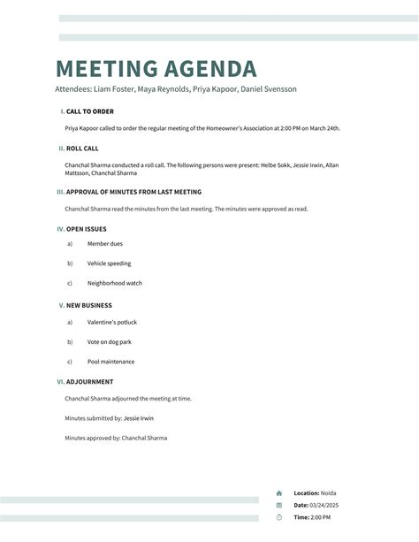 Professional Corporate Meeting Agenda Templates Download in Word (.docx)