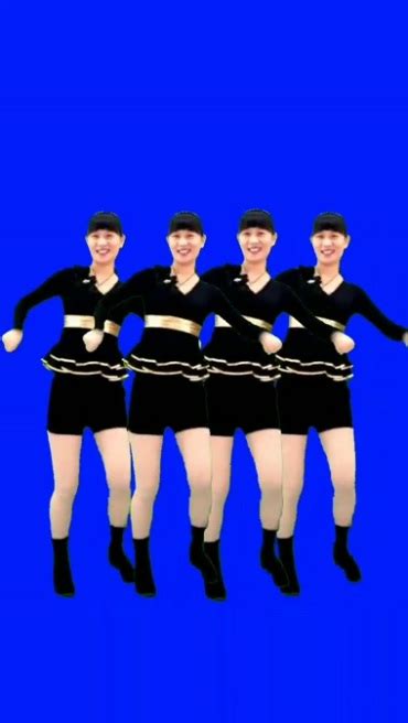 快手女子组合跳舞蓝屏人物抠像_720×1280_mp4视频特效素材下载_舞蹈跳舞_AE256素材网