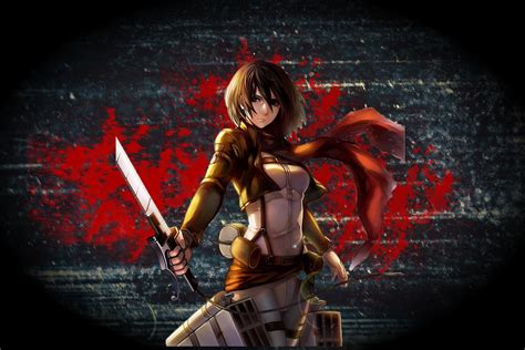 Mikasa Ackerman in Action - 4K Ultra HD Wallpaper by Skirtz