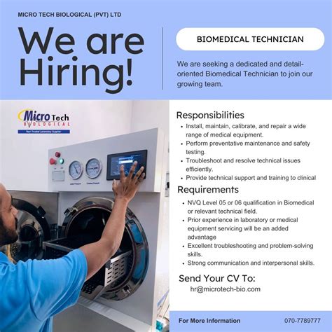 Biomedical Technician - Jobseeker.lk
