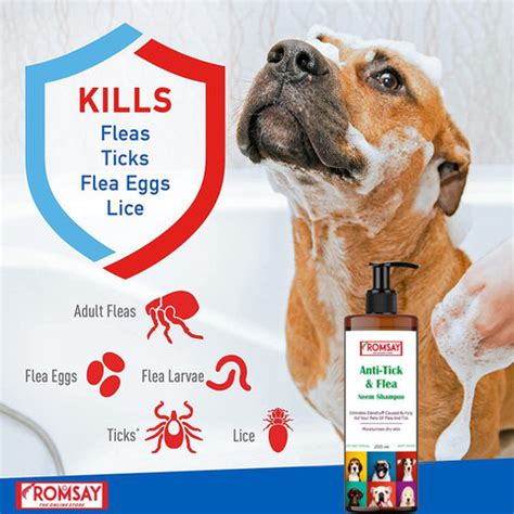 ROMSAY Anti-Tick & Flea Shampoo For Dogs & Cats 200ML Pack Of 2 Allergy ...