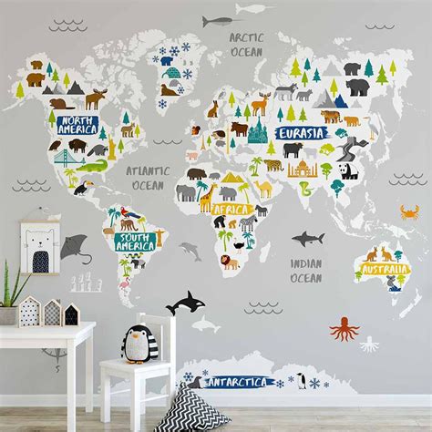Image result for World Map Wall Mural