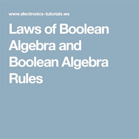 Image result for Laws of Boolean Algebra