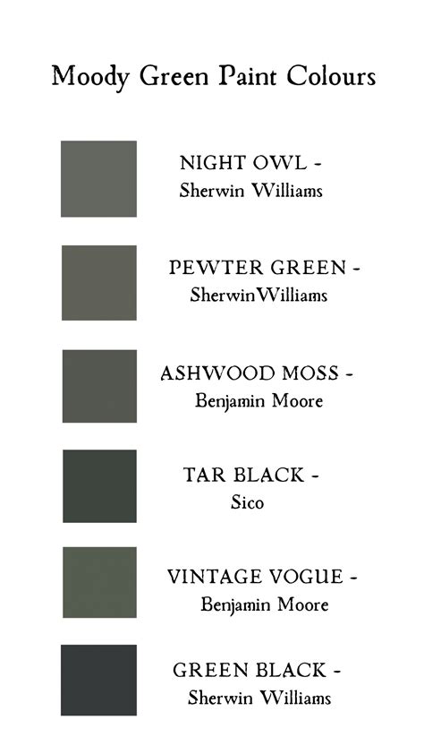 Moody green paint colours – Artofit