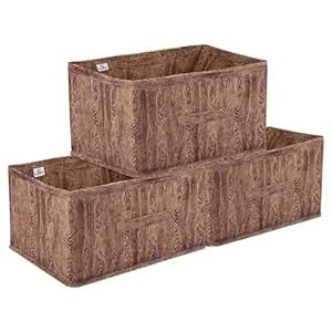 Fun Homes Pack of 3 Drawer Storage Box | Storage Bin for Clothes ...