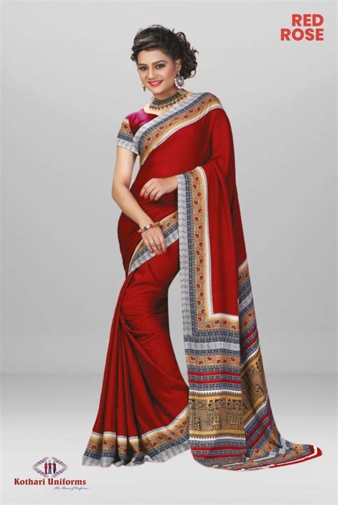Red Rose – KT0084MC | KOTHARI UNIFORMS| Uniform Sarees