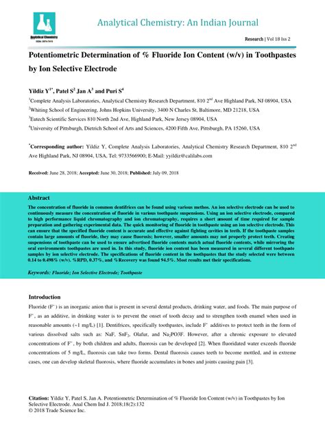 Image result for Flouride Determination Potentiometry Data Making Lab Report