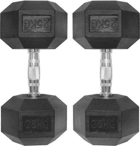 Buy Body Maxx Hex Fixed Dumbbells 15 kg Pair, Rubber Dumbbell Set 15kg ...
