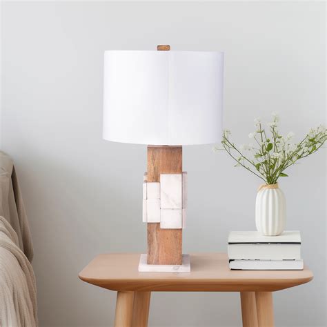 Latitude Run® Neutral Modern Marble Table Lamp - 14" x 14" x 18" | Wayfair