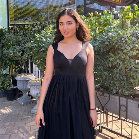 Black Net Midi Dress | Mezenor