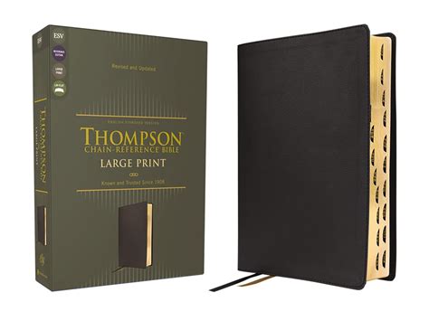 ESV, Thompson Chain-Reference Bible, Large Print, Leathersoft, Black, Red Letter, Thumb Indexed ...