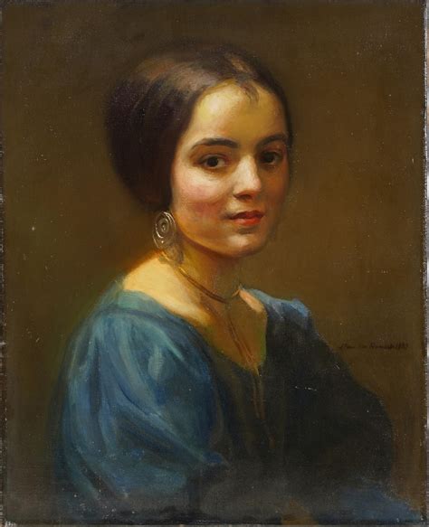 Unknown - Antique American School Signed Young Woman Portrait Original Oil Painting For Sale at ...