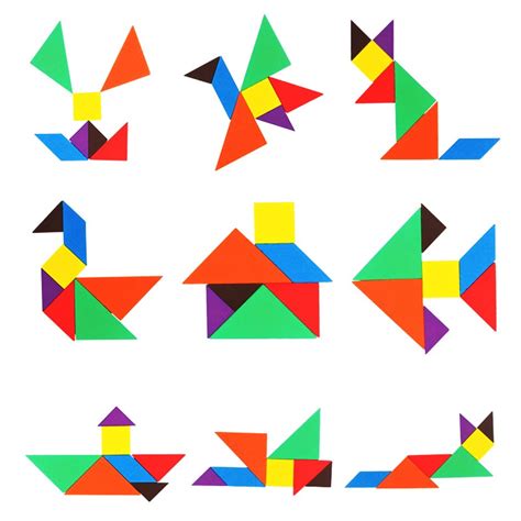 Buy Wooden Pattern Blocks,Miuline Travel Tangram Puzzle,Children Wooden ...