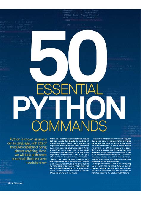 50 Essential Python Commands for Effective Programming - Studocu