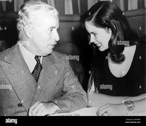 Charlie and Oona Chaplin, Associated Press photo, 1944 Charlie Chaplin sitting with wife Oona at ...