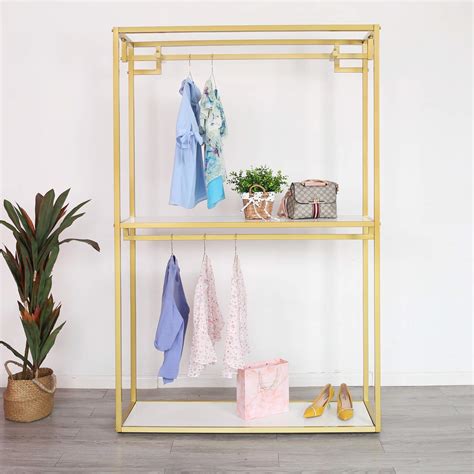 Buy FONECHIN Metal Clothes Display Rack Free Standing Garment Clothing ...