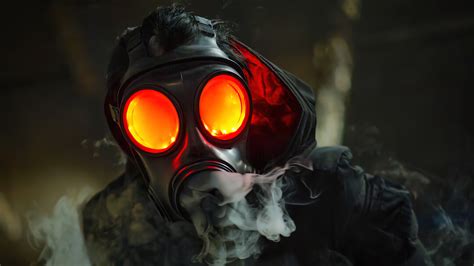 Gas Mask Smoke Wallpaper