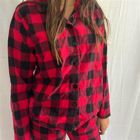 Brandy Melville Women's Red and Black Pajamas | Depop