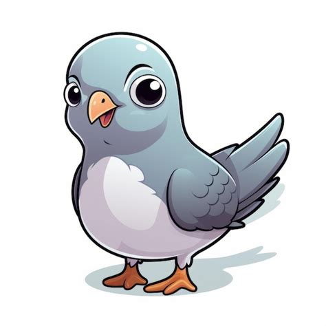 Cute cartoon pet bird sticker pigeoncore style | Premium AI-generated image