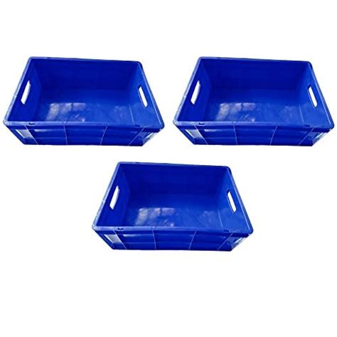 Xela Multipurpose Heavy Duty Blue Portable Plastic Crate | Organizer ...