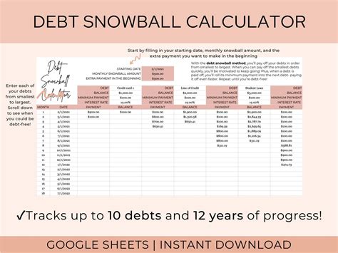 Debt Snowball Worksheet Google Sheets