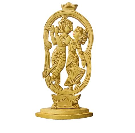 Buy Vinca Art Wooden Handcrafted Radha Krishna Handmade Statue - Lord ...