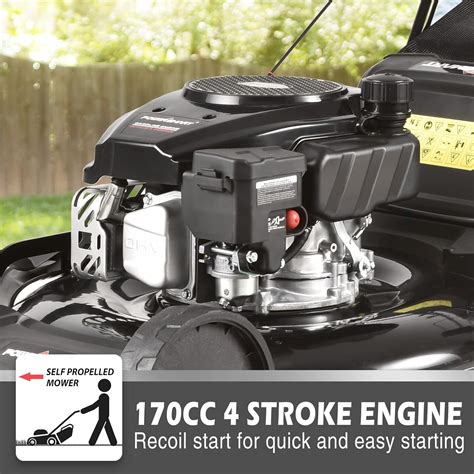 Buy PowerSmart Self Propelled Gas Lawn Mower, 22-Inch 170cc 3-in-1 Walk ...