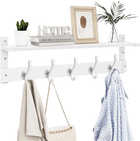 Amazon.com: Homode Coat Rack With Wall Shelf, 29" Wooden Entryway ...