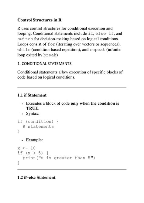 R Programming Control Structures: Conditional & Looping Techniques ...