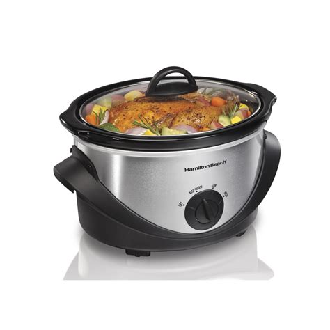 Slow Cooker - 4-Quart, Silver- 33141 | HamiltonBeach.com