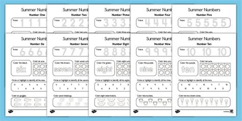 Summer Math: Numbers 1-10 Activity Pack (teacher made)