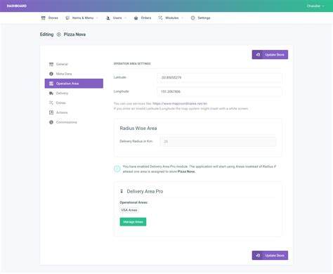 Delivery Area Pro Module for Foodomaa