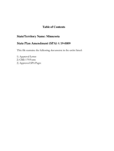 Fillable Online www.medicaid.govmedicaidspaTable of Contents State ...