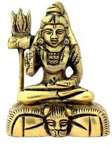 Om Pooja Shop Lord Shiva Statue in Pure Brass Decorative Showpiece - 6. ...