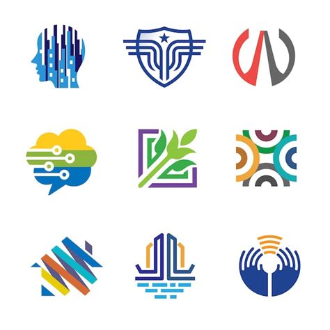 Set of strong and elegant elements logo | Premium Vector