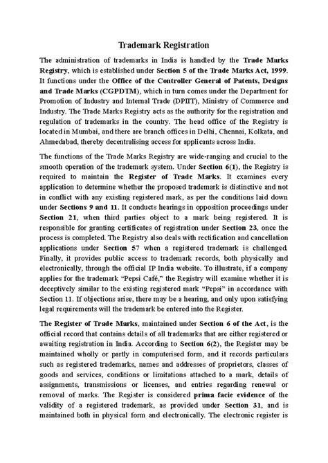 Trademark Registration in India: Overview of the Trade Marks Registry ...