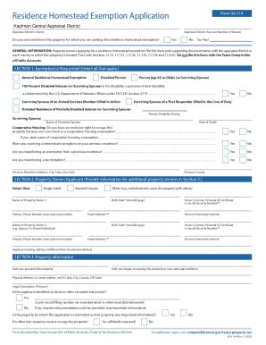 Fillable Online APPLICATION FOR RESIDENTIAL HOMESTEAD EXEMPTION for ...