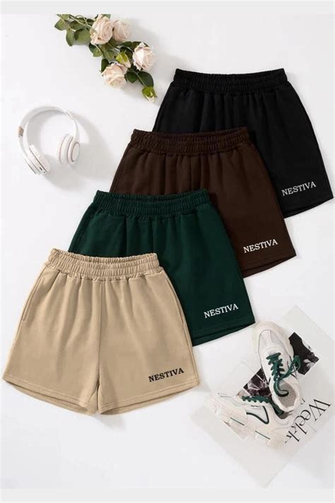4pcs Summer Shorts (Black/Coffee Brown/Beige/Dark Green)