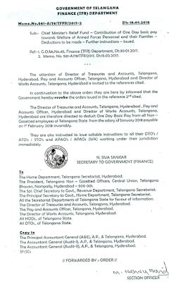 TS Contribution of One Day basic pay towards Welfare of Armed Forces ...