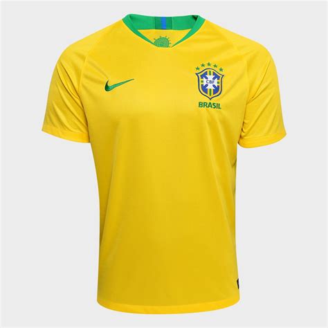 Camisa Seleção Brasil I 2018 s/n° - Torcedor Nike Masculina - Amarelo e ...