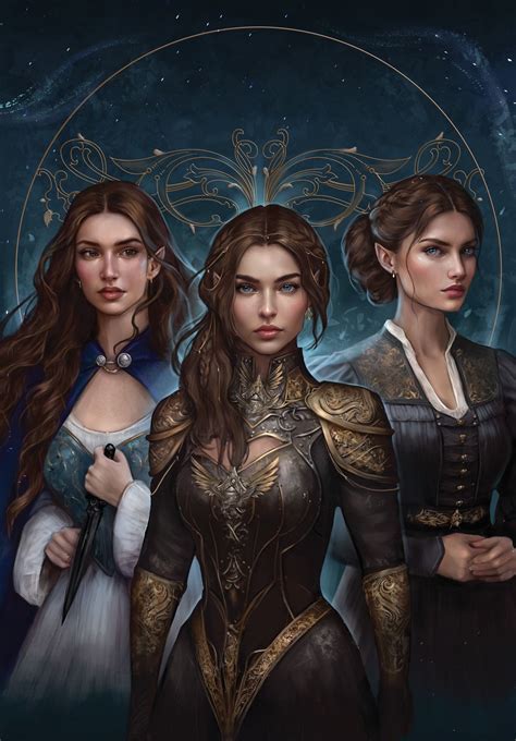 Acowar elain archeron feyre archeron and nesta archeron a5 print acotar by sarah j maas preorder ...