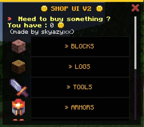 Image result for Minecraft. Shop GUI